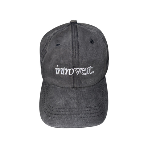 “SIGNATURE” DISTRESSED DAD HAT // WASHED BLACK