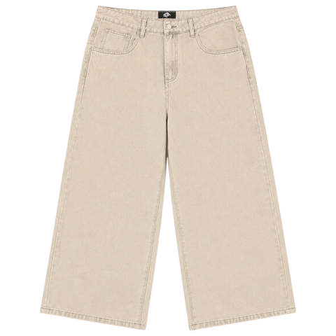 “INTRV STAR” WIDE-LEG JEANS // SAND