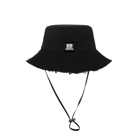 “BARCODE” UTILITY BUCKET HAT // BLACK