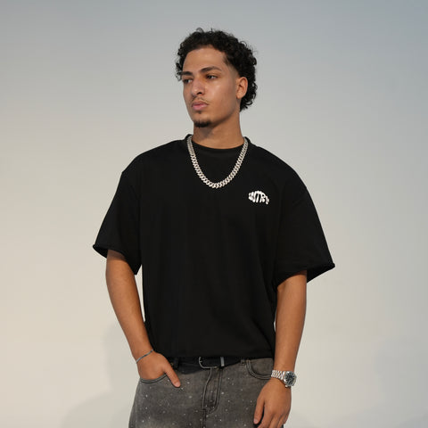 "U A FAN" STATEMENT OVERSIZED TEE // VINTAGE BLACK