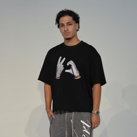 "2CHASE X INTROVERT" GRAPHIC OVERSIZED TEE // VINTAGE BLACK
