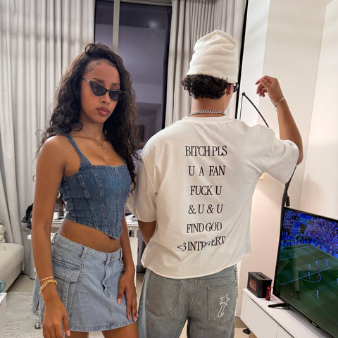 "U A FAN" STATEMENT OVERSIZED TEE // OFF-WHITE