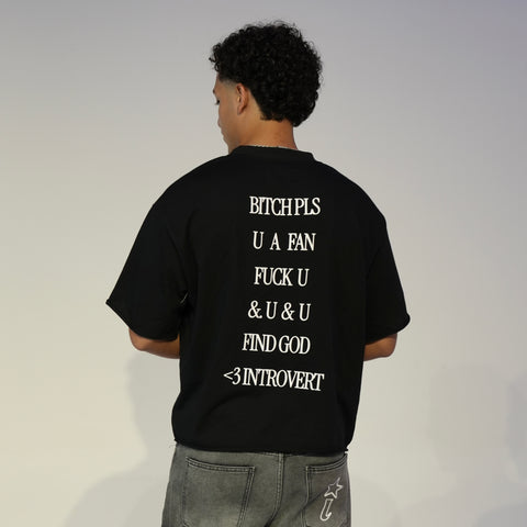 "U A FAN" STATEMENT OVERSIZED TEE // VINTAGE BLACK