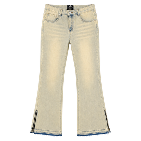 “ZIPPER” FLARE JEANS // TINTED WASH