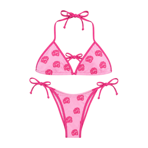 “MONOGRAM” STRING BIKINI SET // PINK