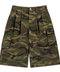 “PLEATED” CAMO CARGO SHORTS // WOODLAND