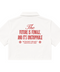 Back view of INTRV Unstoppable women's crop short sleeve shirt in white highlighting the bold red typography graphic print reading The Future Is Female And It's Unstoppable with the Introvert Project Creative motif.